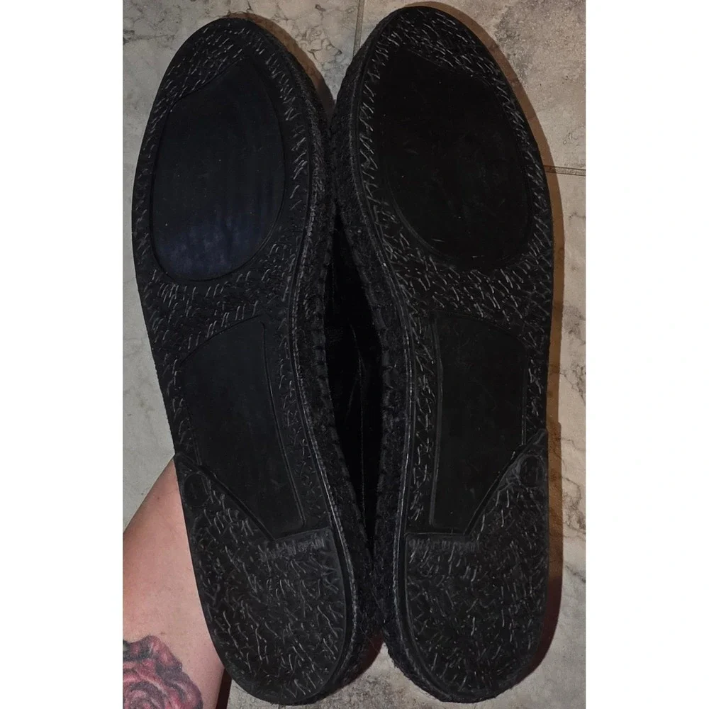 Penelope‎ Chilvers Black Velvet Espadrille Ballet Flats Criss Cross Straps Sz 10